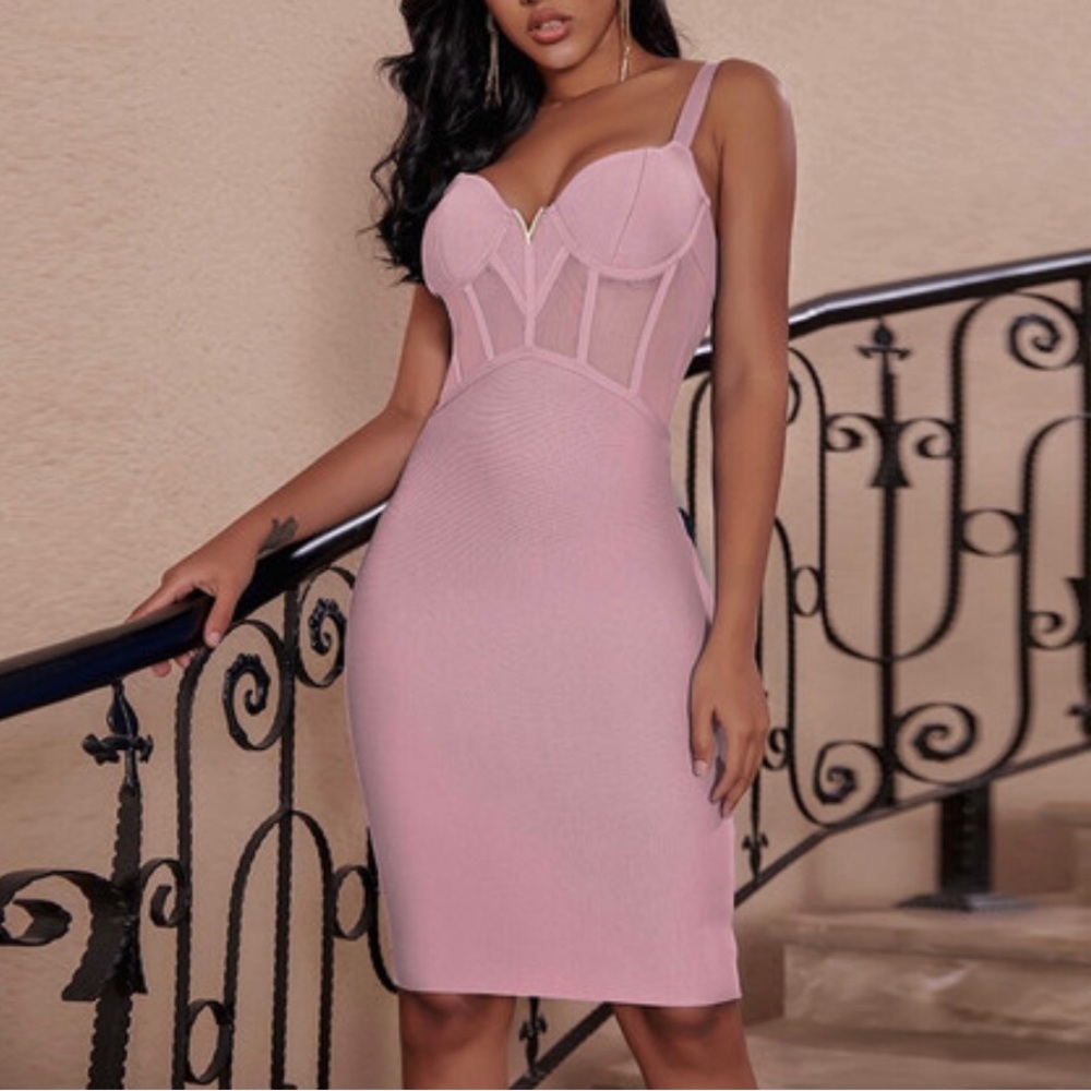 Pink bandage dress brand new never worn